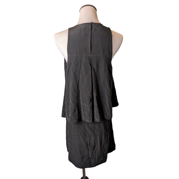 Joie 100% silk black sleeveless lightweight lined mini dress casual EUC Medium - Picture 4 of 9